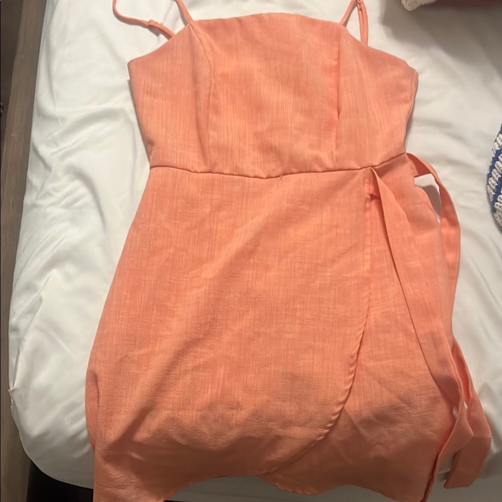 Altered state Peach Sleeveless Wrap Dress